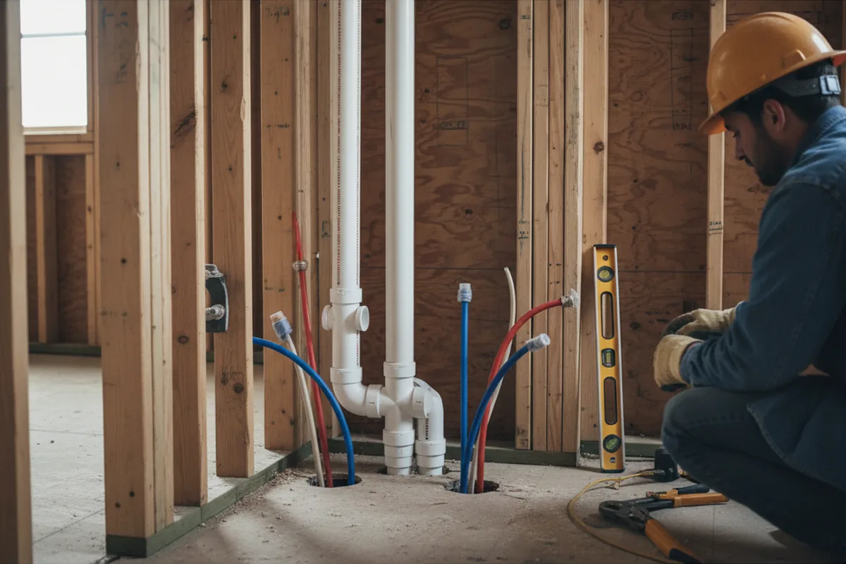 Drain and supply rough-in during Toilet Repair and Installation in Morgan Hill